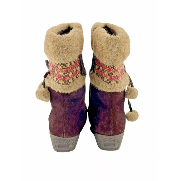 Bass Womens Brown Suede Round Toe Mid Calf Comfort Snow Boots Size US 4 - Picture 4 of 8